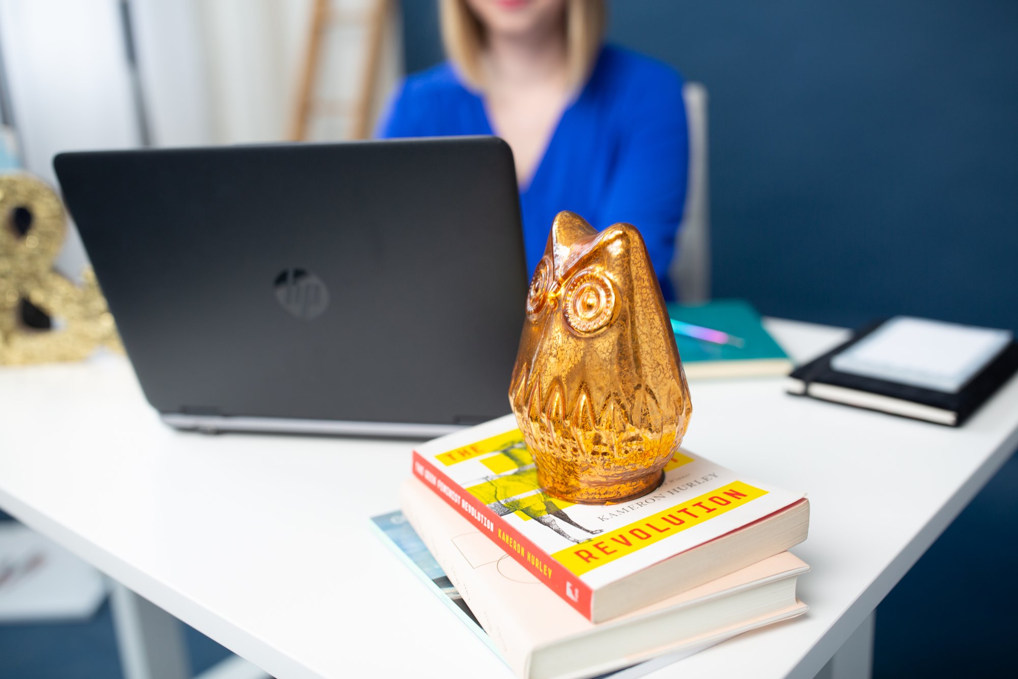 Kelsey Hoff at desk